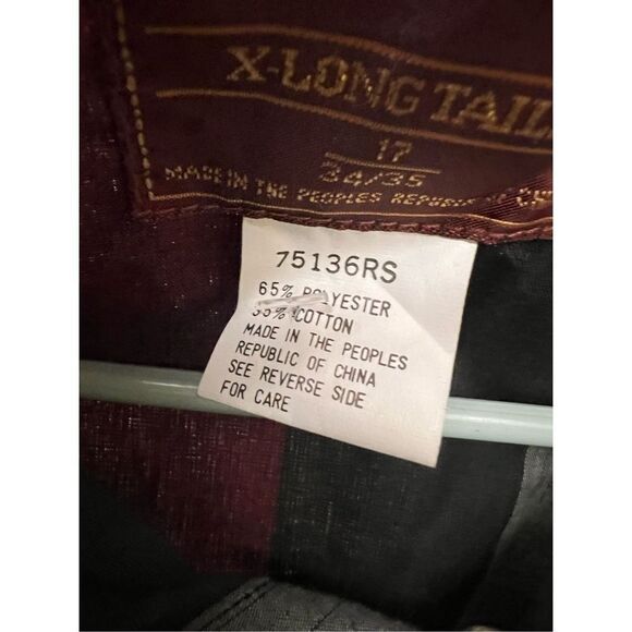 VINTAGE Rustler Mens Western Button-Down with black Pearl buttons & X-Long Tails - Picture 5 of 7